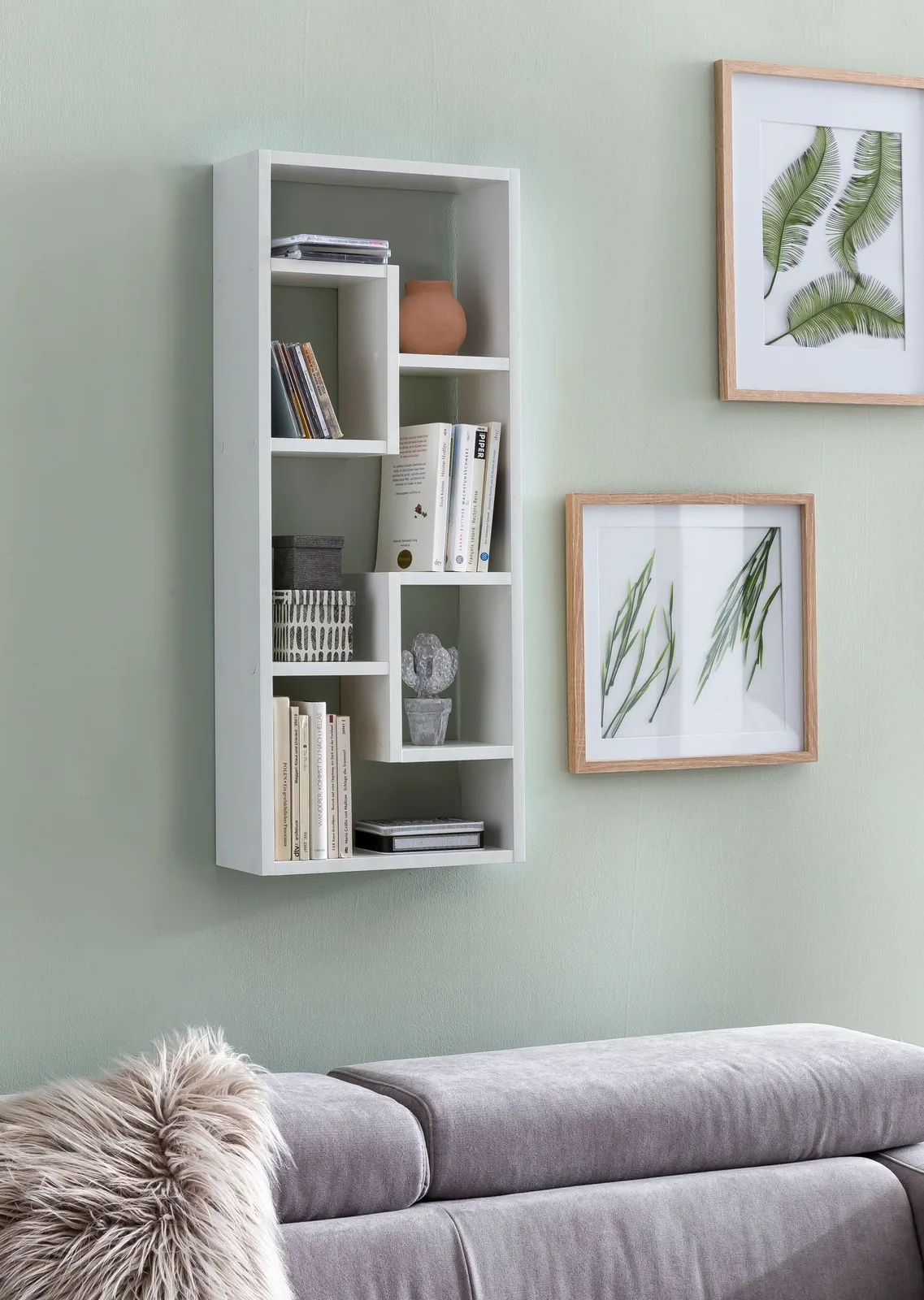 FineBuy Wandregal 36 x 90 x 13,5 cm Holz Design Hängeregal modern, Wandboard freischwebend, Holzregal Regal für die Wand, Bücherregal schmal, Dekoregal Schweberegal hoch