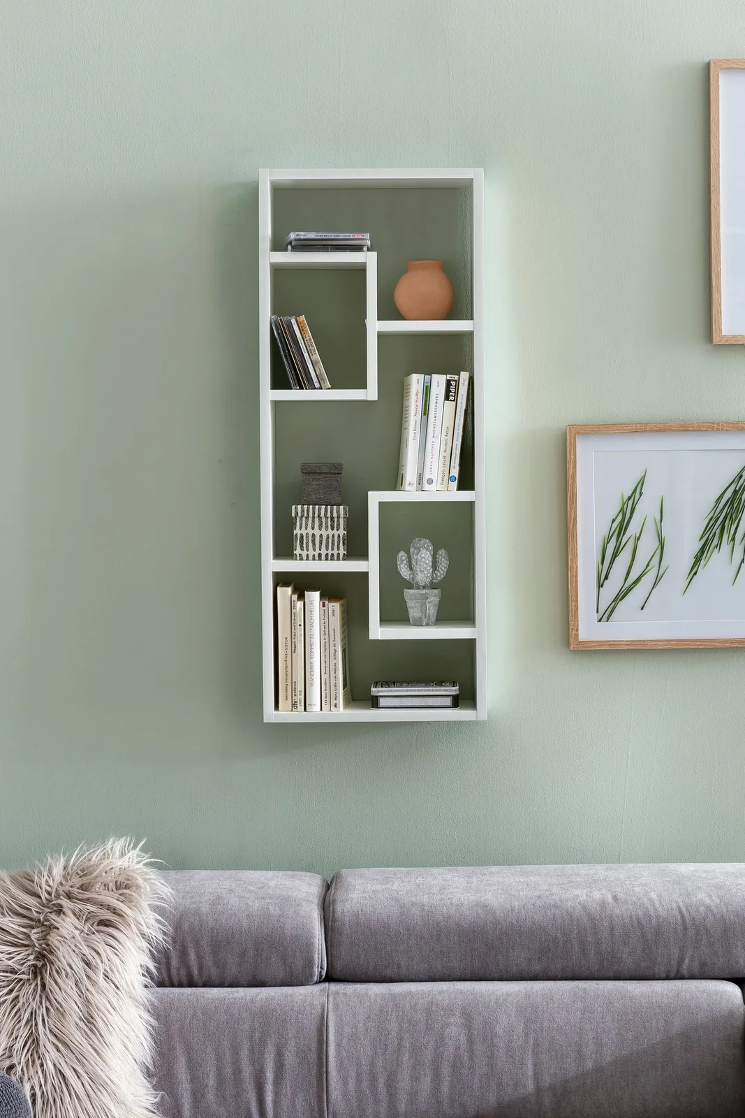 FineBuy Wandregal 36 x 90 x 13,5 cm Holz Design Hängeregal modern, Wandboard freischwebend, Holzregal Regal für die Wand, Bücherregal schmal, Dekoregal Schweberegal hoch