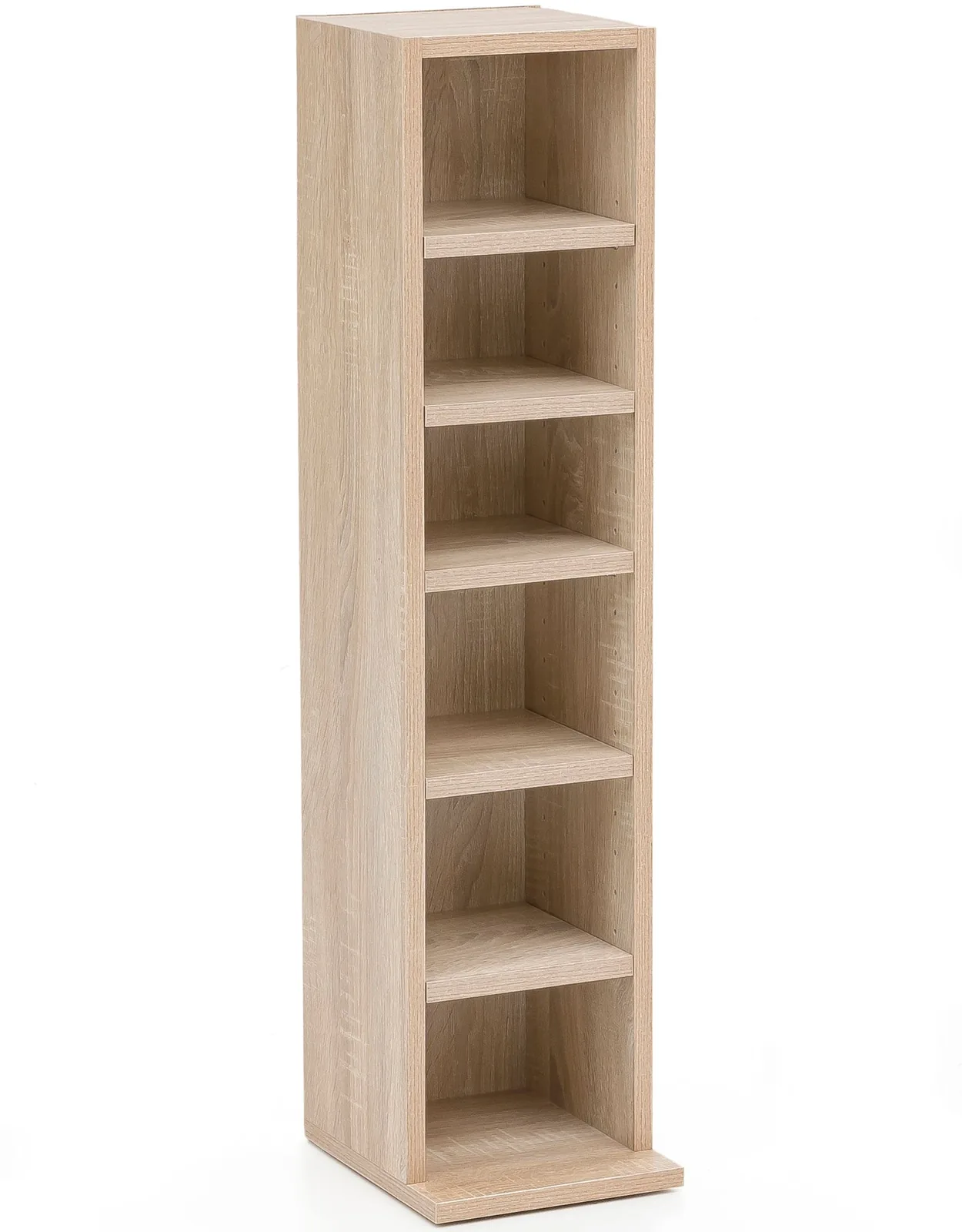 FineBuy Design Bücherregal SV51375 mit 6 Fächern 21 x 91 x 25,5 cm, Standregal Holz Regal Freistehend Flur, Schmales Wandregal Kinderzimmer, Nischenregal Modern