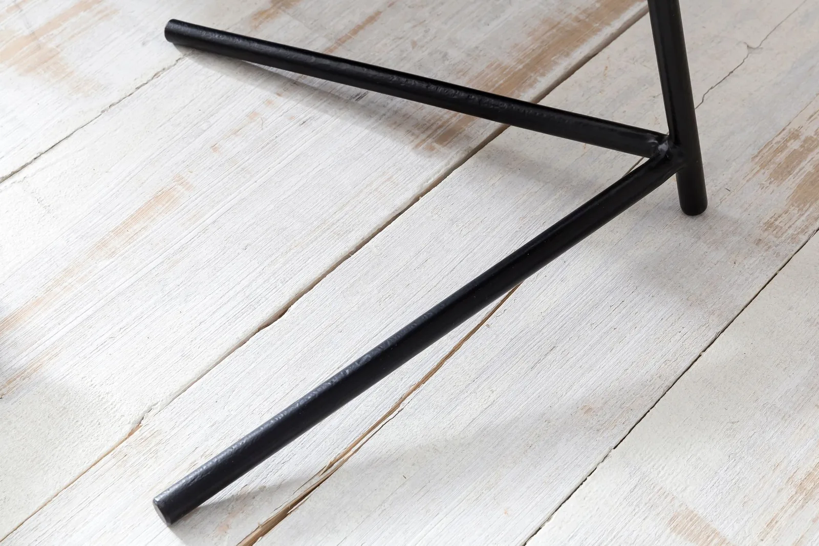 FineBuy Beistelltisch rund 40x46x40 cm Sheesham Metall Couchtisch Industrial Style Echtholz, Holztisch Sofatisch Metallbeine, Anstelltisch Dekotisch