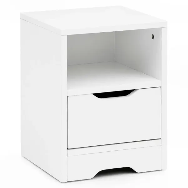 FineBuy Nachtkonsole SV51475 31x43x31 cm 1 Schublade und Ablagefach, Nachtkommode mit Stauraum, Nachttisch Schlicht Modern, Nachtschränkchen Klein, Bettkommode Schlafzimmer