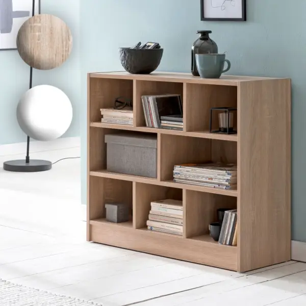 FineBuy Bücherregal 80x68,5x29,5 cm Regal Standregal modern, Flurregal Schuhregal schmal, Holzregal mit Fächern, Ablageregal Abstellraum