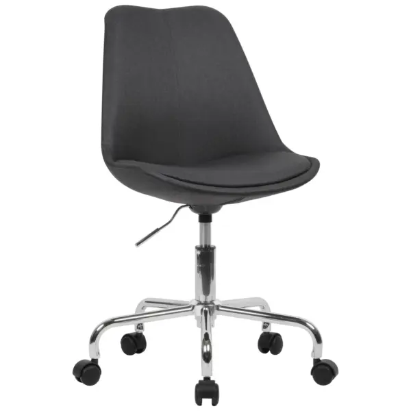 FineBuy Schreibtischstuhl Stoff, Design Drehstuhl mit Lehne, Arbeitsstuhl mit 110 kg Maximalbelastung, Schalenstuhl mit Rollen, Stuhl drehbar