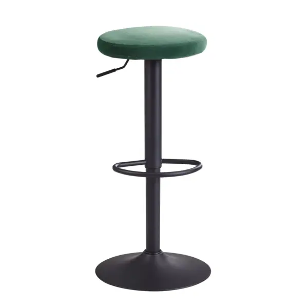 FineBuy Barhocker Samt Hocker ohne Lehne 58 - 79 cm, Küchenhocker Stoff / Metall 100kg, Design Barstuhl Tresenhocker Drehbar Bistrohocker