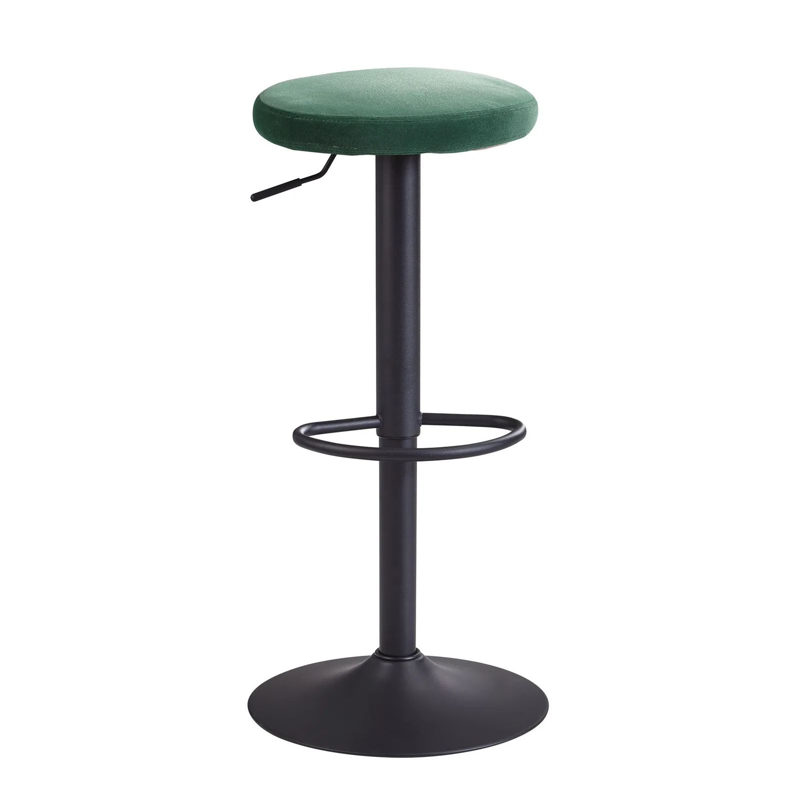 FineBuy Barhocker Samt Hocker ohne Lehne 58 - 79 cm, Küchenhocker Stoff / Metall 100kg, Design Barstuhl Tresenhocker Drehbar Bistrohocker