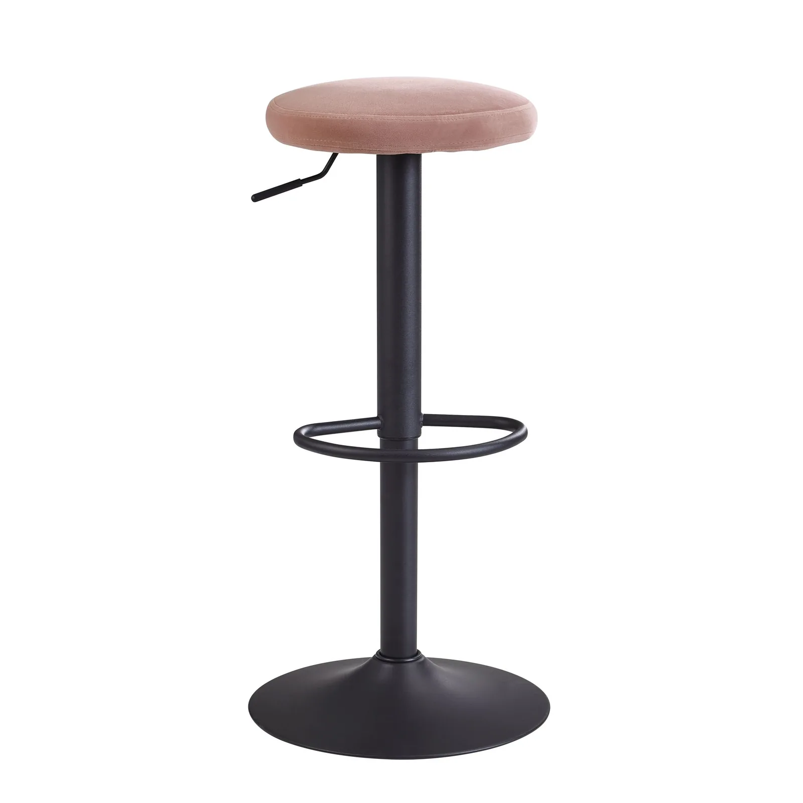 FineBuy Barhocker Samt Hocker ohne Lehne 58 - 79 cm, Küchenhocker Stoff / Metall 100kg, Design Barstuhl Tresenhocker Drehbar Bistrohocker