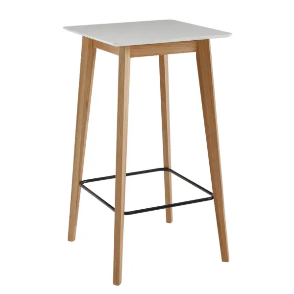 FineBuy Stehtisch 60x110x60 cm Weiß, Bartisch für 4 Personen, Moderner Tisch für Bar, Design Partytisch Holz, Hochtisch Eiche Skandinavisch