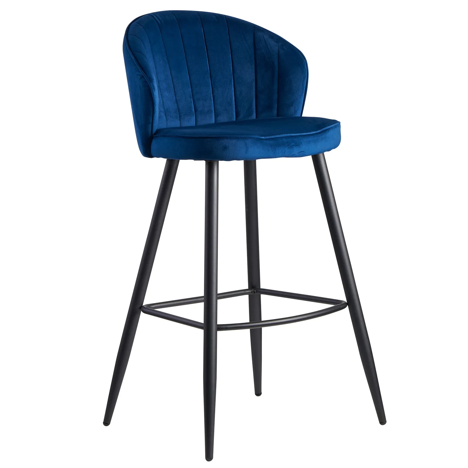 FineBuy Barhocker Samt Hocker mit Lehne, Küchenhocker Skandinavisch Stoff / Metall 110 kg, Design Barstuhl Tresenhocker, Bistrohocker Gepolstert