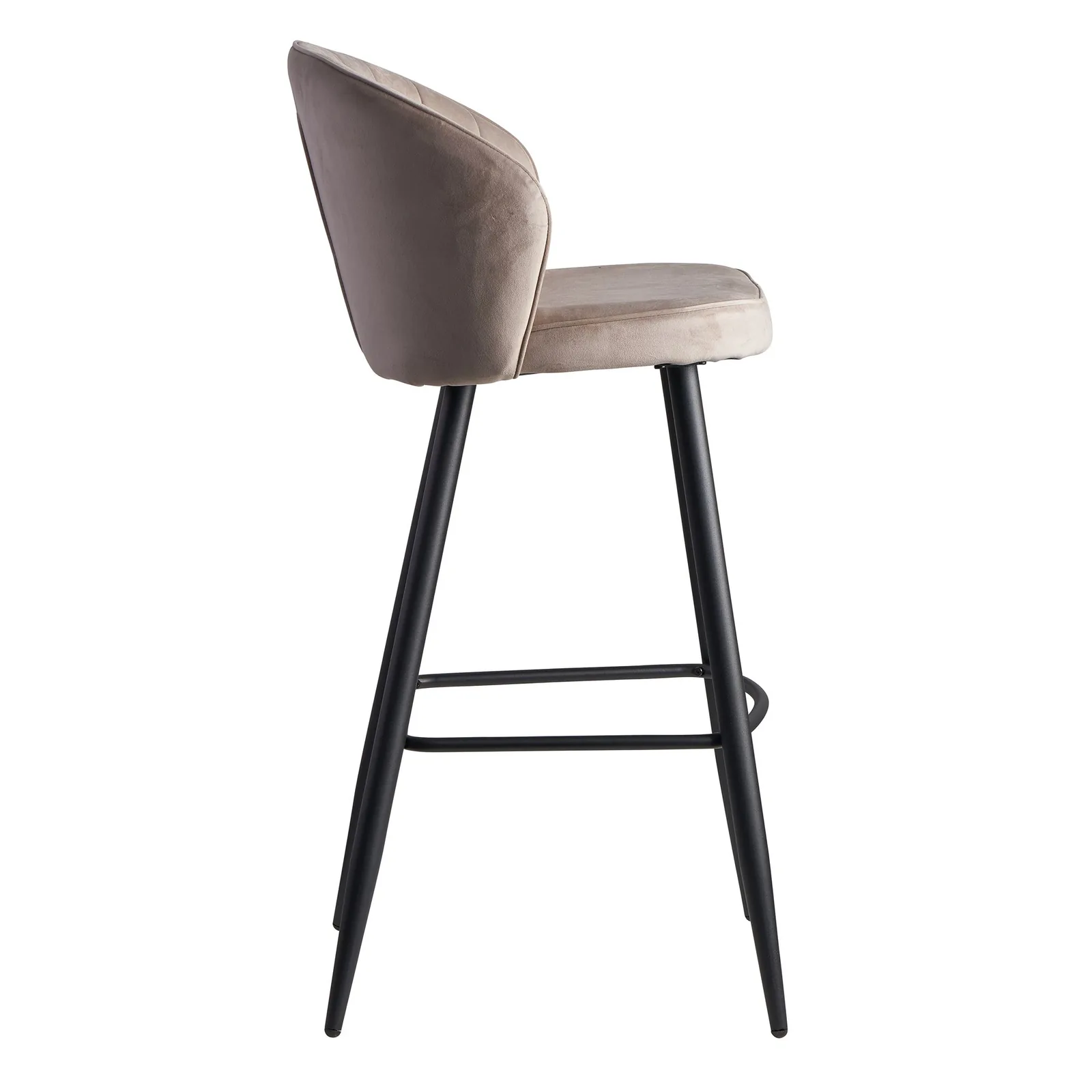 FineBuy Barhocker Samt Hocker mit Lehne, Küchenhocker Skandinavisch Stoff / Metall 110 kg, Design Barstuhl Tresenhocker, Bistrohocker Gepolstert