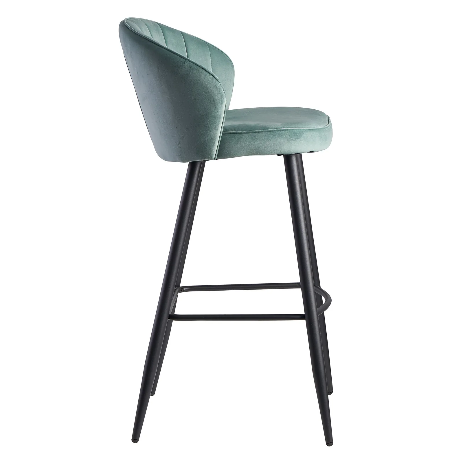FineBuy Barhocker Samt Hocker mit Lehne, Küchenhocker Skandinavisch Stoff / Metall 110 kg, Design Barstuhl Tresenhocker, Bistrohocker Gepolstert