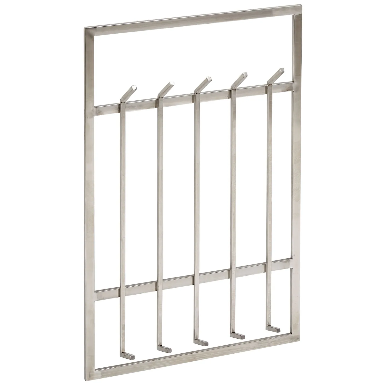 FineBuy Wandgarderobe Metall Silber 60 x 100 cm - Design Garderobenpaneel - Wand Garderobenleiste mit Hakenleiste - 10 Kleiderhaken