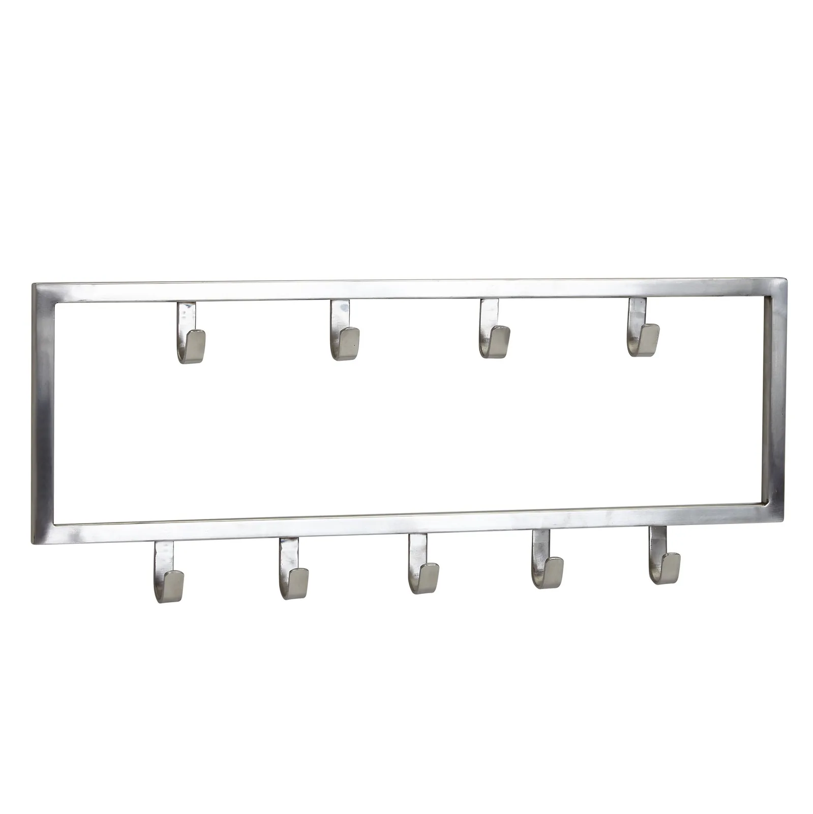 FineBuy Wandgarderobe Metall Silber - Design Garderobenpaneel - Wand Garderobenleiste mit Hakenleiste - Kleiderhaken