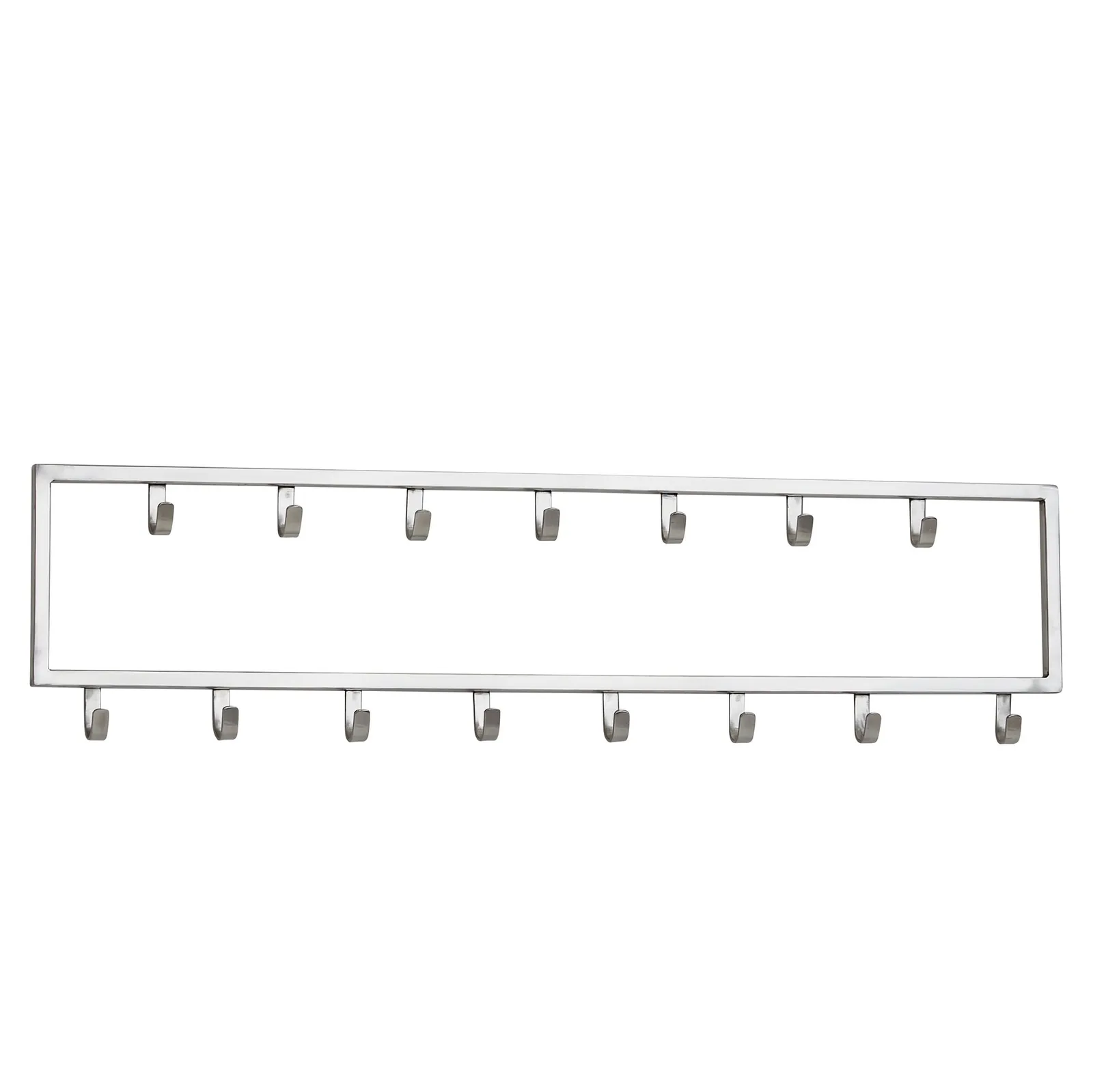 FineBuy Wandgarderobe Metall Silber - Design Garderobenpaneel - Wand Garderobenleiste mit Hakenleiste - Kleiderhaken