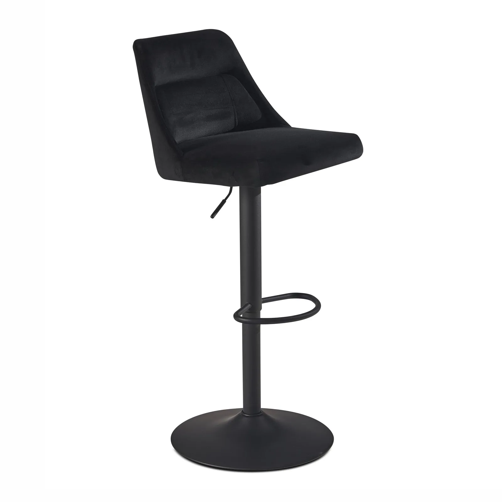 FineBuy Barhocker Samt Hocker mit Lehne 86 - 106 cm, Küchenhocker Höhenverstellbar Modern 100 kg, Design Barstuhl Tresenhocker mit Metall-Trompetenfuß, Bistrohocker Gepolstert