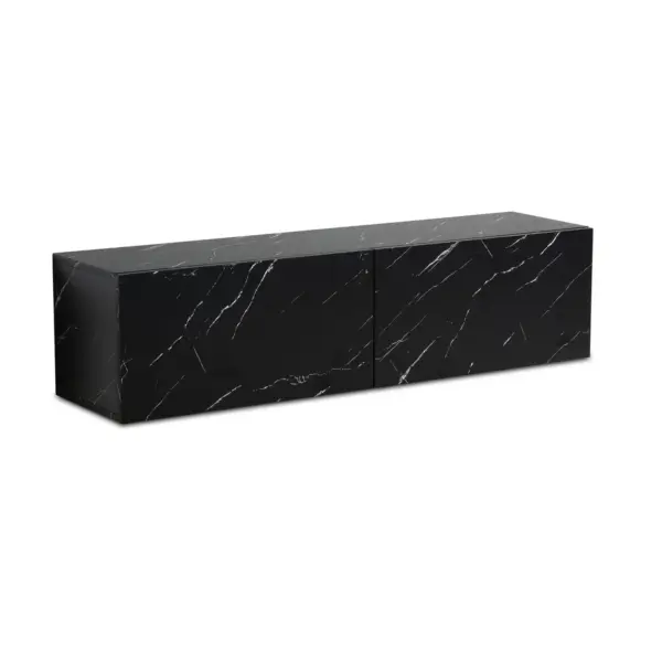 FineBuy Lowboard Hängend Marmor-Optik 120x30x30 cm TV-Schrank, Design Fernsehtisch mit Klapptüren Modern, Fernsehschrank Wand, TV-Kommode Fernsehkommode zum Aufhängen