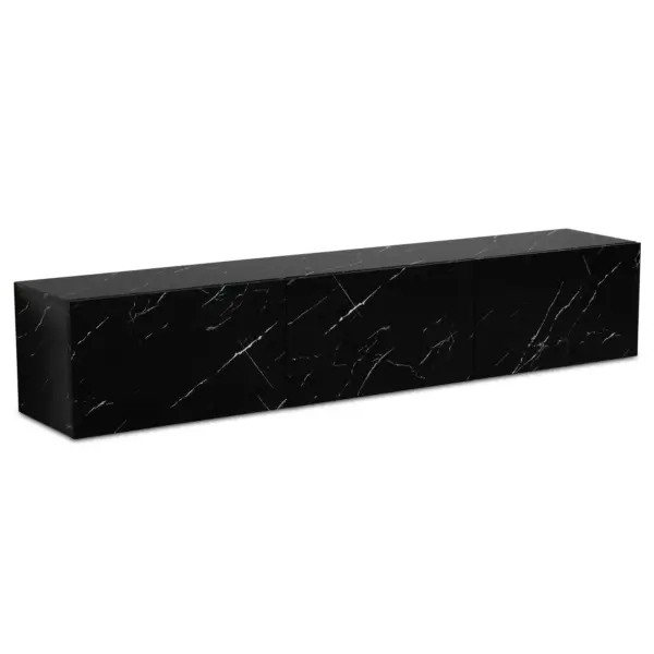 FineBuy Lowboard Hängend Marmor-Optik 160x30x30 cm TV-Schrank, Design Fernsehtisch mit Klapptüren Modern, Fernsehschrank Wand, TV-Kommode Fernsehkommode zum Aufhängen