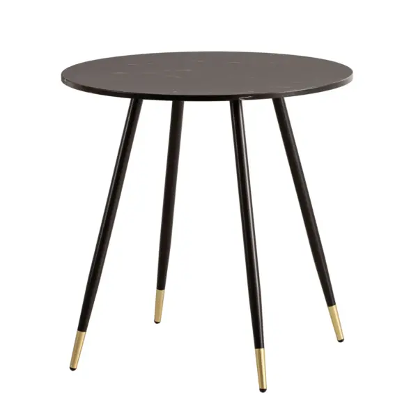 FineBuy Esszimmertisch 75x75x76 cm Marmor-Optik Esstisch Modern, Küchentisch mit Metallbeinen, Kleiner Speisetisch Esszimmer Rund