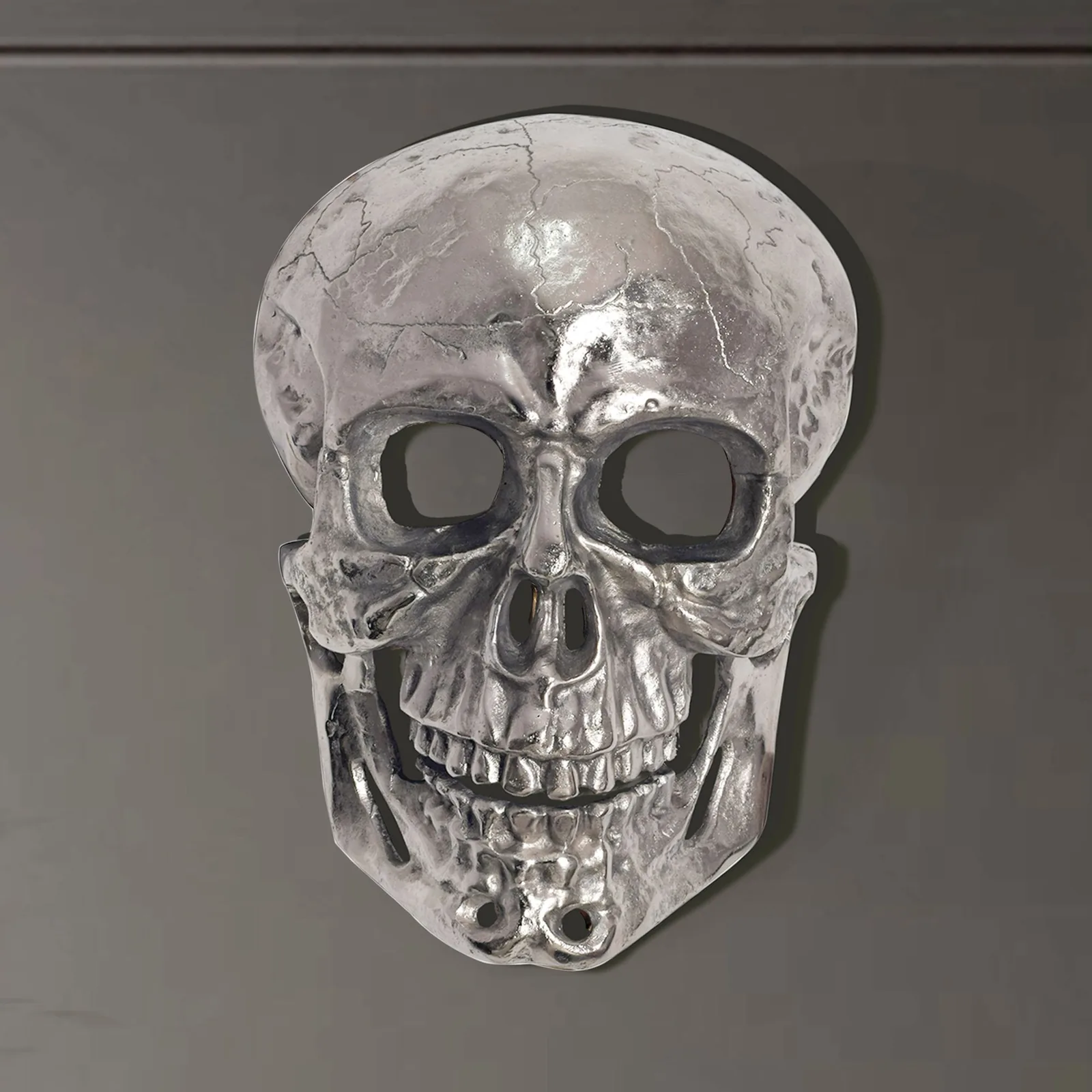 FineBuy Wanddeko Totenkopf Aluminium 41 cm Schädel Groß, Design Wanddekoration Metall Deko Alu Modern, Wohndeko Skull, Wandskulptur Dekoration Wohnaccessoire