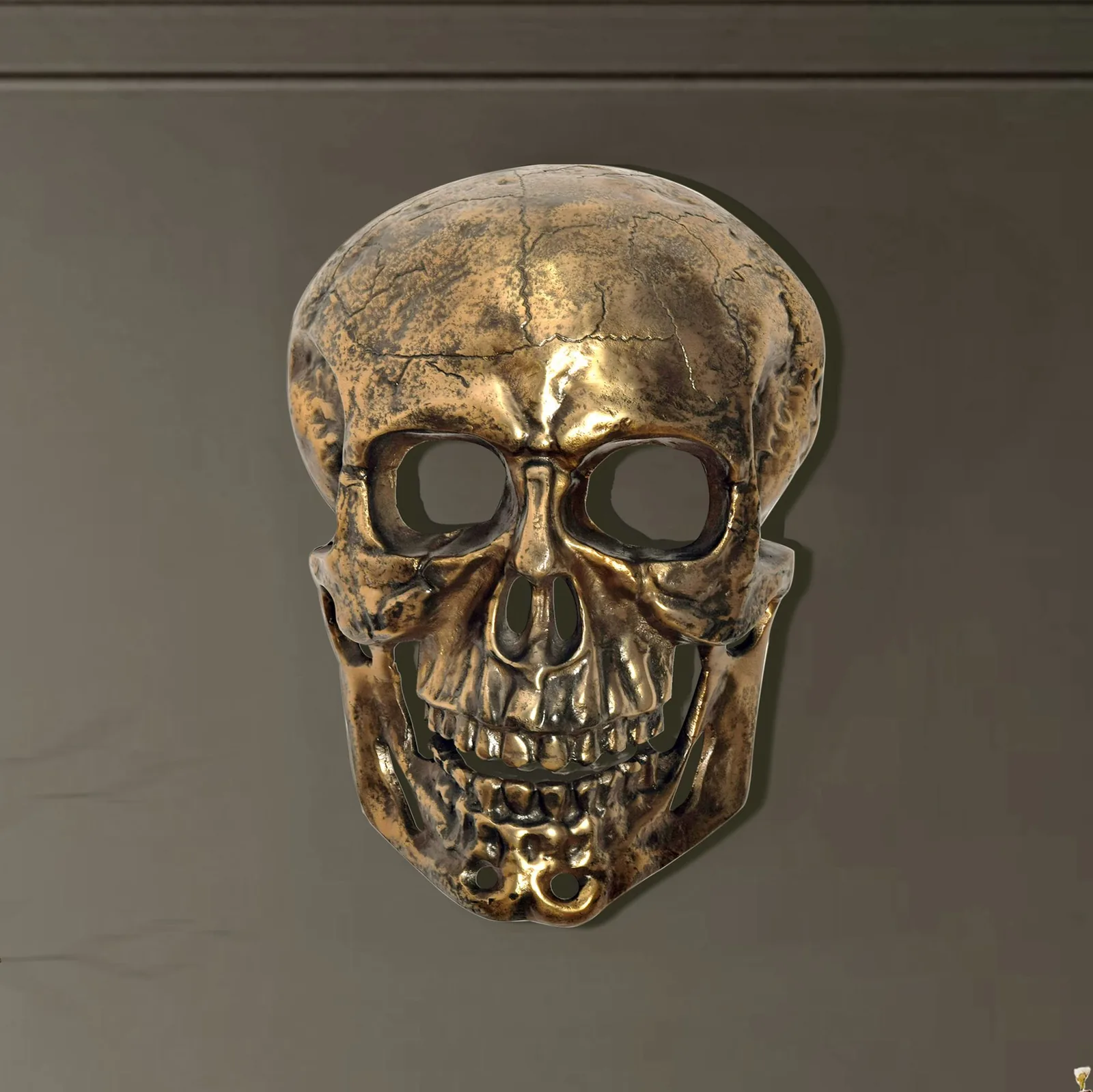 FineBuy Wanddeko Totenkopf Aluminium 41 cm Schädel Groß, Design Wanddekoration Metall Deko Alu Modern, Wohndeko Skull, Wandskulptur Dekoration Wohnaccessoire