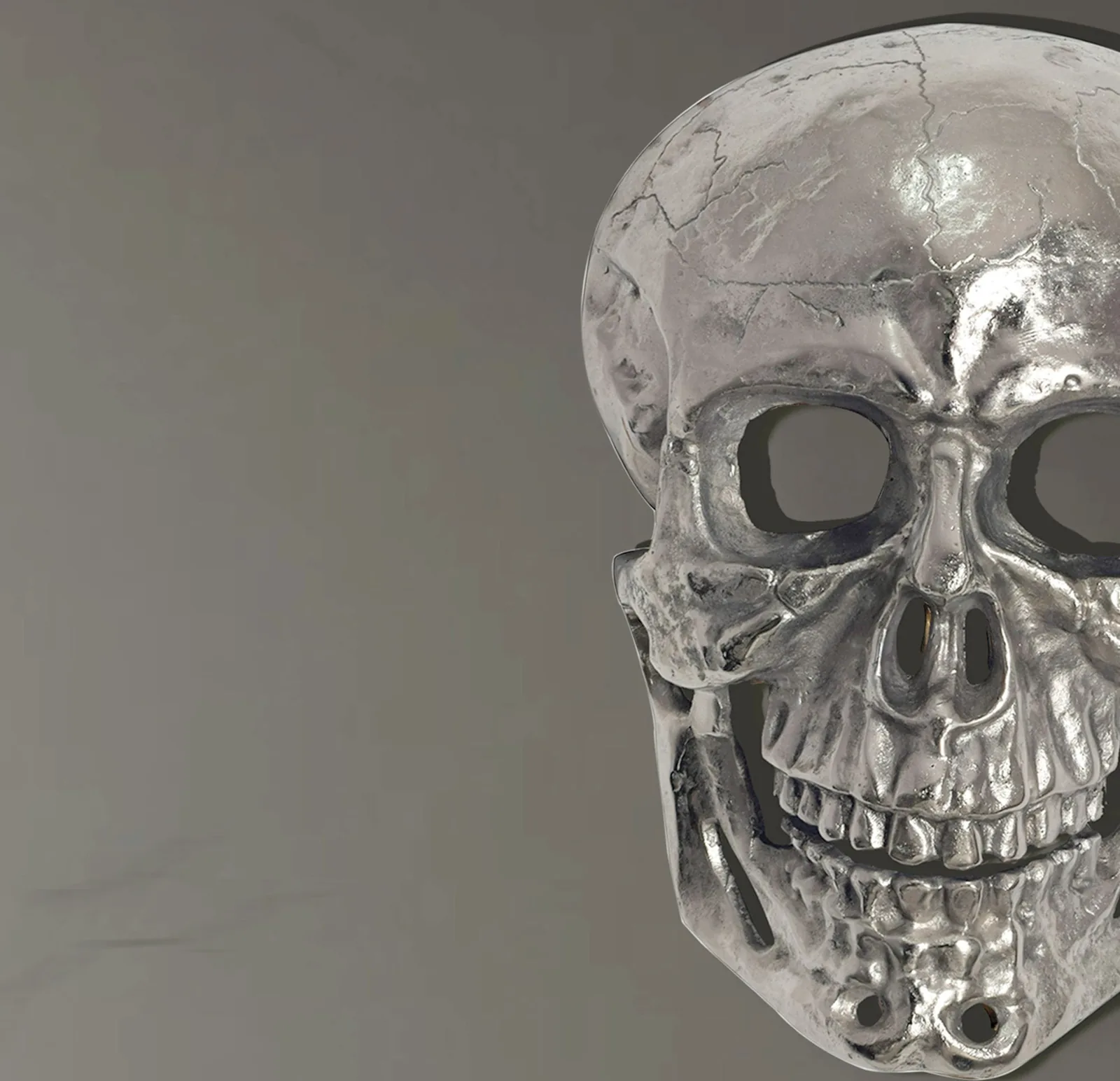 FineBuy Wanddeko Totenkopf Aluminium 41 cm Schädel Groß, Design Wanddekoration Metall Deko Alu Modern, Wohndeko Skull, Wandskulptur Dekoration Wohnaccessoire