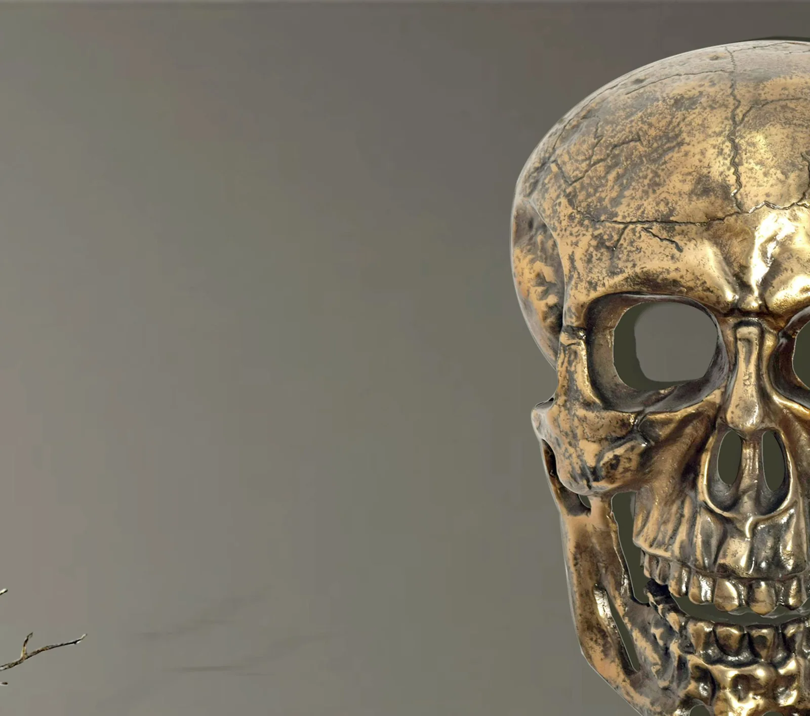 FineBuy Wanddeko Totenkopf Aluminium 41 cm Schädel Groß, Design Wanddekoration Metall Deko Alu Modern, Wohndeko Skull, Wandskulptur Dekoration Wohnaccessoire