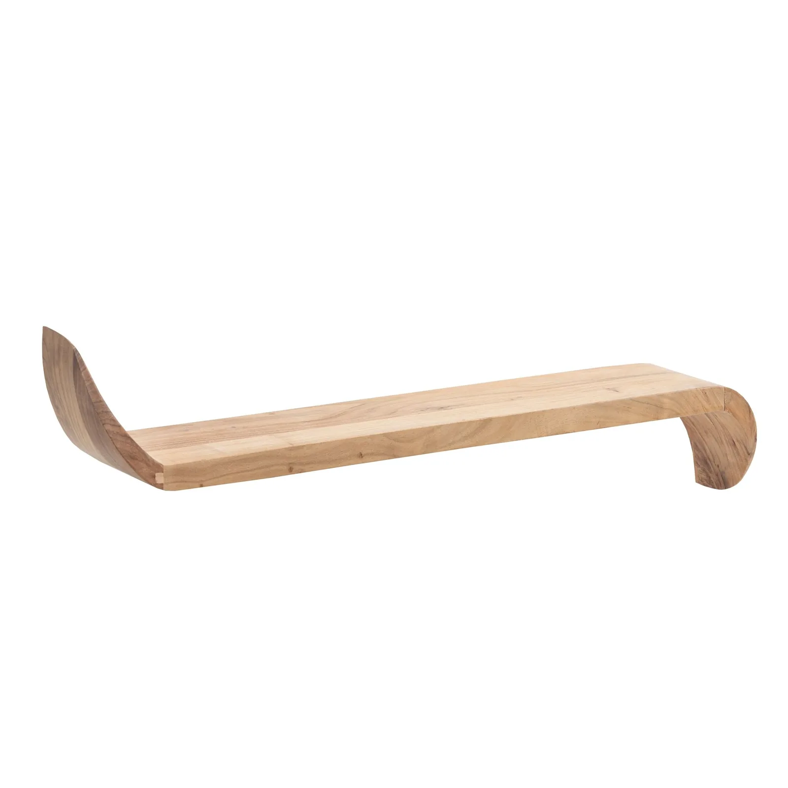 FineBuy Wandregal Mango Massivholz · Hängeregal mit geschwungenen Enden · Handgefertigtes Schwebendes Regal im modernen Design · Regalbrett aus Echtholz