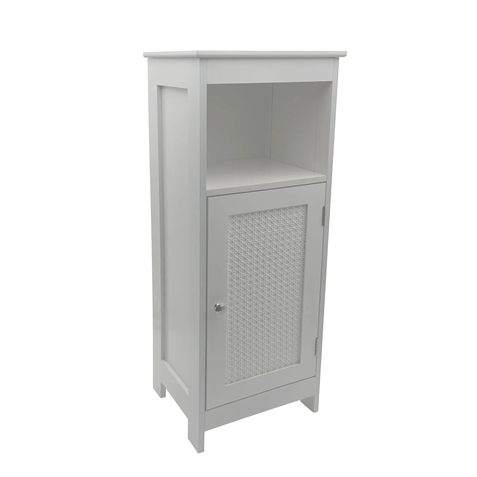 FineBuy Badschrank 80 x 30 x 28 cm Weiß - Schmaler Badezimmerschrank Tür & Ablage Aufbewahrungsschrank Badezimmer Nischenschrank Bad Badezimmerregal