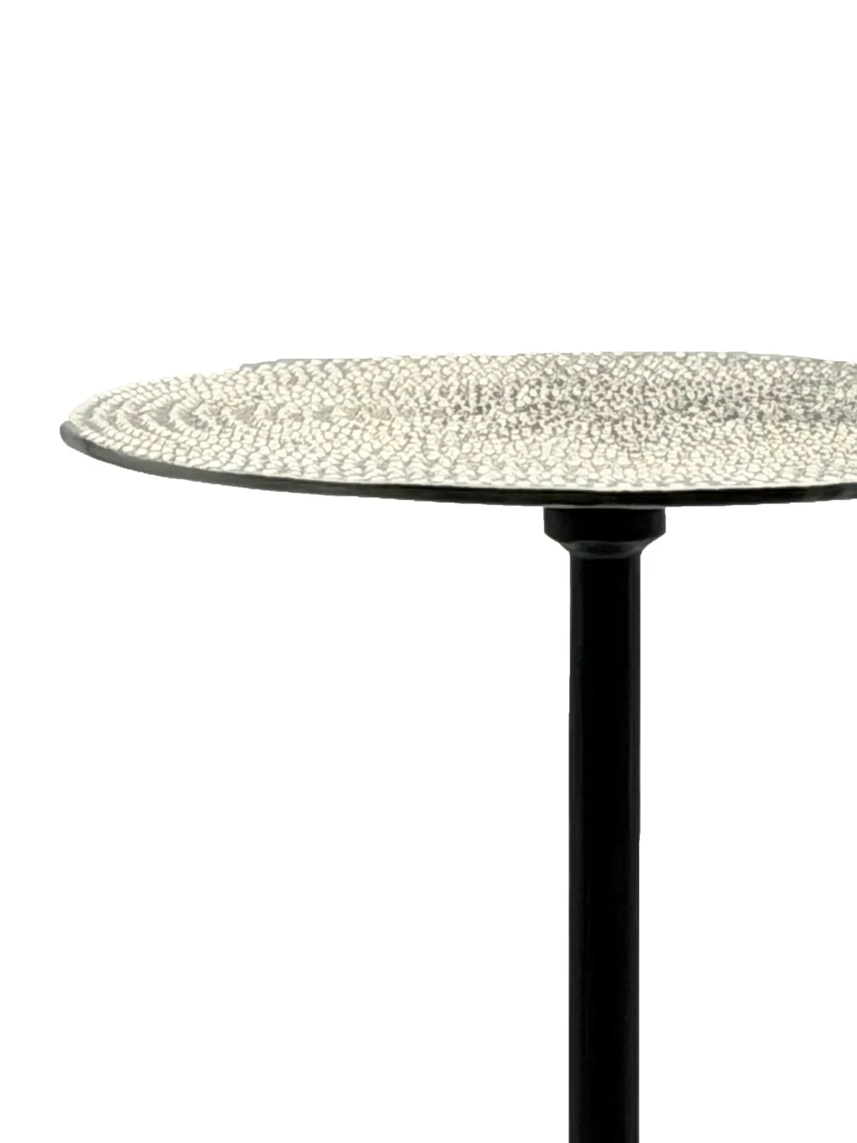 FineBuy Beistelltisch Aluminium 29cm - Kleiner runder Anstelltisch aus Metall silber - Design Wohnzimmertisch - Dekotisch - Couchtisch - Metalltisch Handmade pflegeleicht