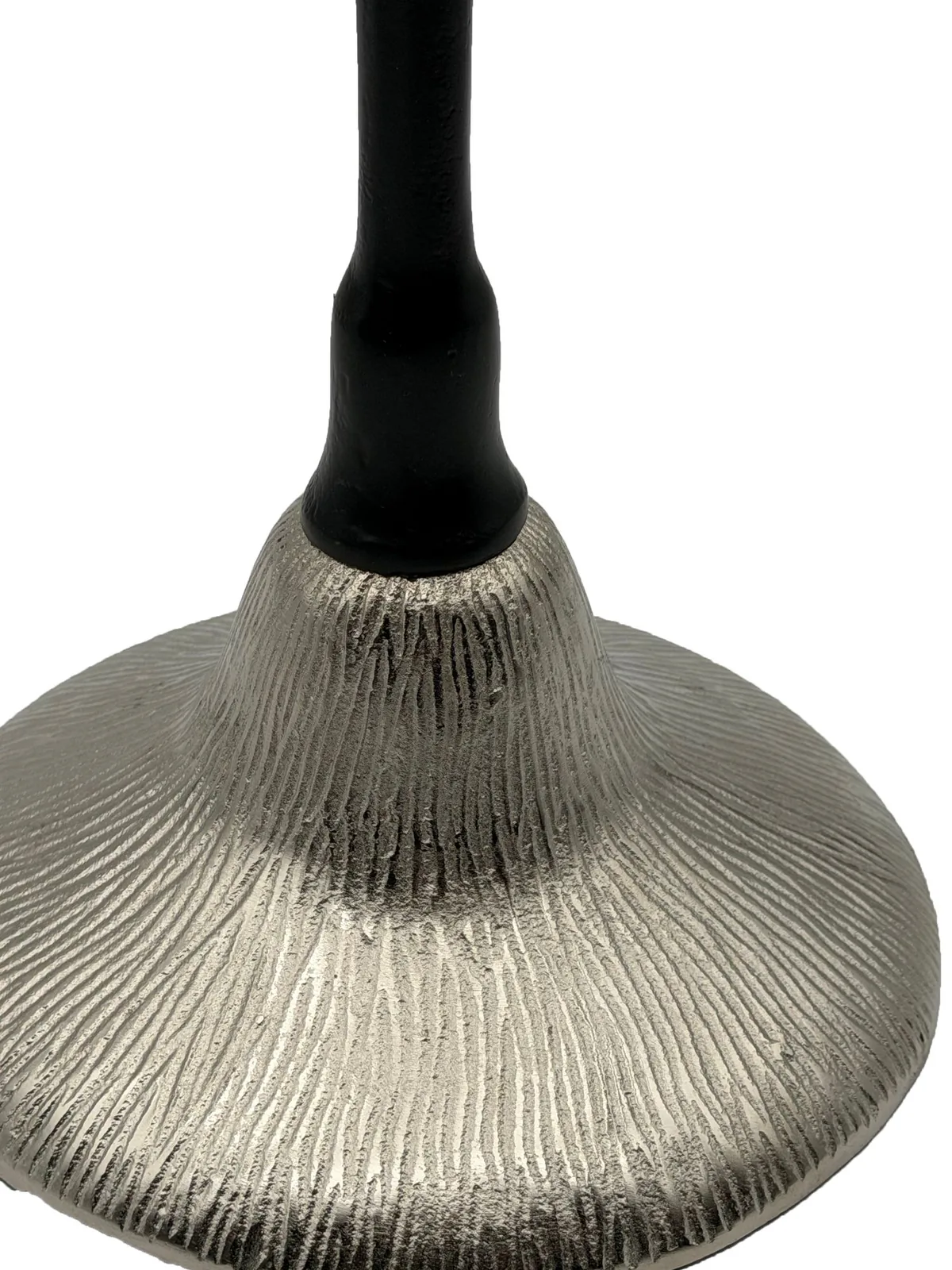 FineBuy Beistelltisch Aluminium 29cm - Kleiner runder Anstelltisch aus Metall silber - Design Wohnzimmertisch - Dekotisch - Couchtisch - Metalltisch Handmade pflegeleicht