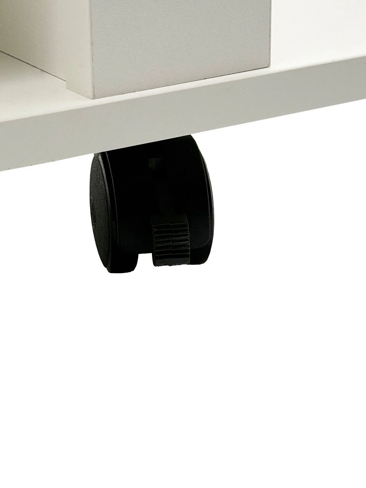 FineBuy TV Lowboard Weiß 78 cm – HiFi Bank mit drehbarer Oberplatte – Fernsehtisch auf Rollen – TV Möbel mit offenen Fächern – Medienboard Modern – Fernsehschrank
