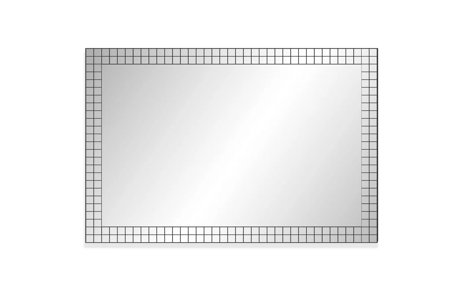 FineBuy Wandspiegel 60x90 cm mit Mosaikrahmen – Spiegel rechteckig – Wohnspiegel aus Glas – Hängespiegel Flurspiegel modern – Wohnzimmerspiegel vertikal & horizontal – Dekospiegel Handmade