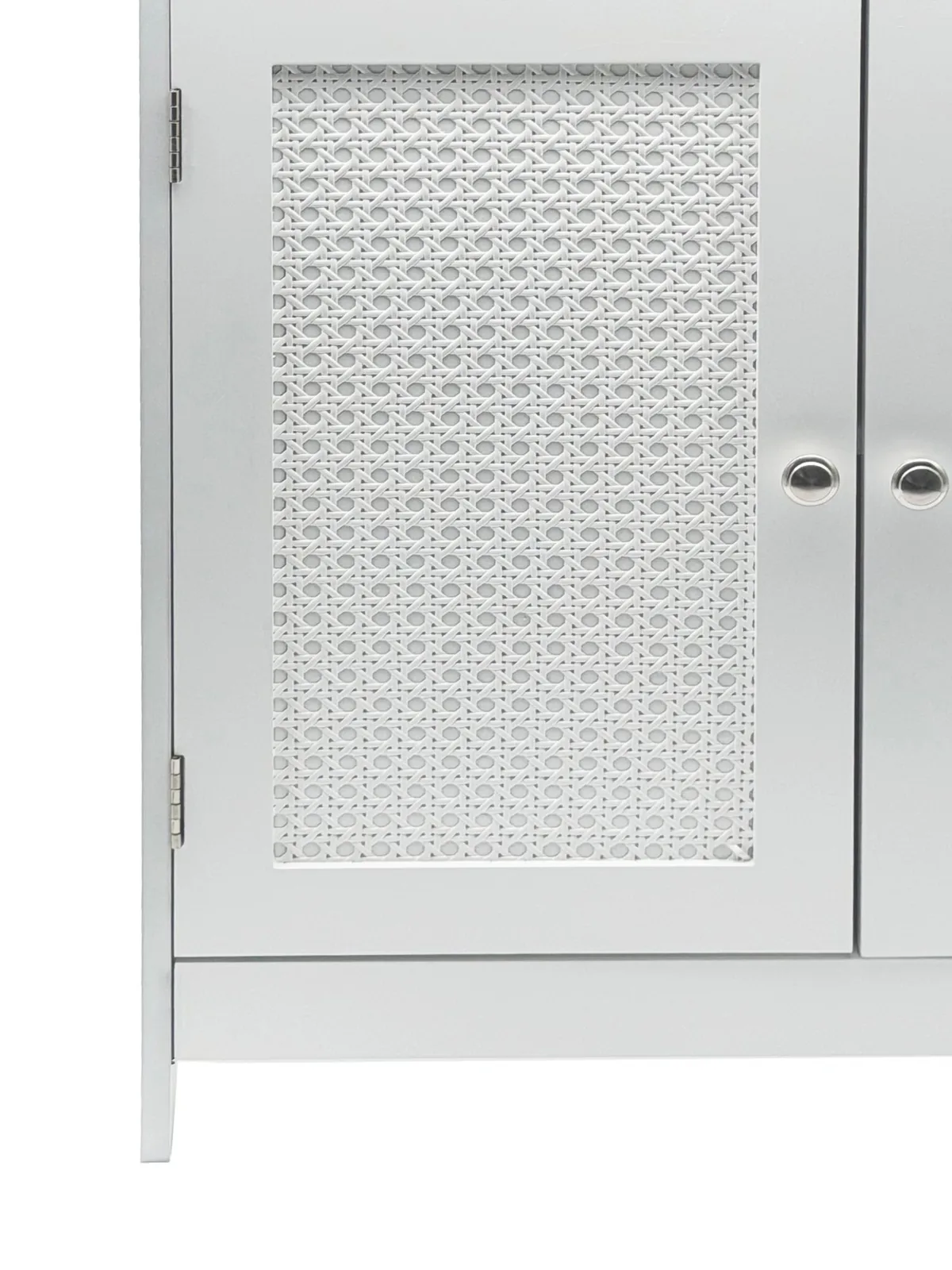 FineBuy Badschrank 80 x 60 x 28 cm Weiß - Schmaler Badezimmerschrank Türen & Ablage - Aufbewahrungsschrank Wiener Geflecht - Badezimmer Badregal Bad Badezimmerregal