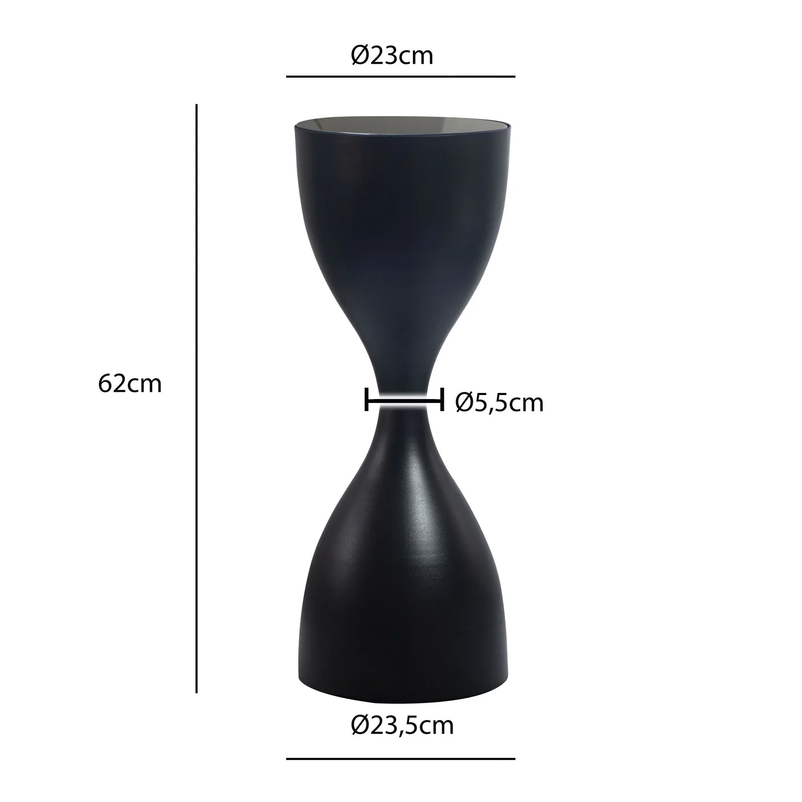 FineBuy Beistelltisch Schwarz 23cm Metall Glas Rund - Design Anstelltisch Eisen - Moderner Wohnzimmertisch Abstelltisch - Edler Couchtisch Wohnzimmer Handmade