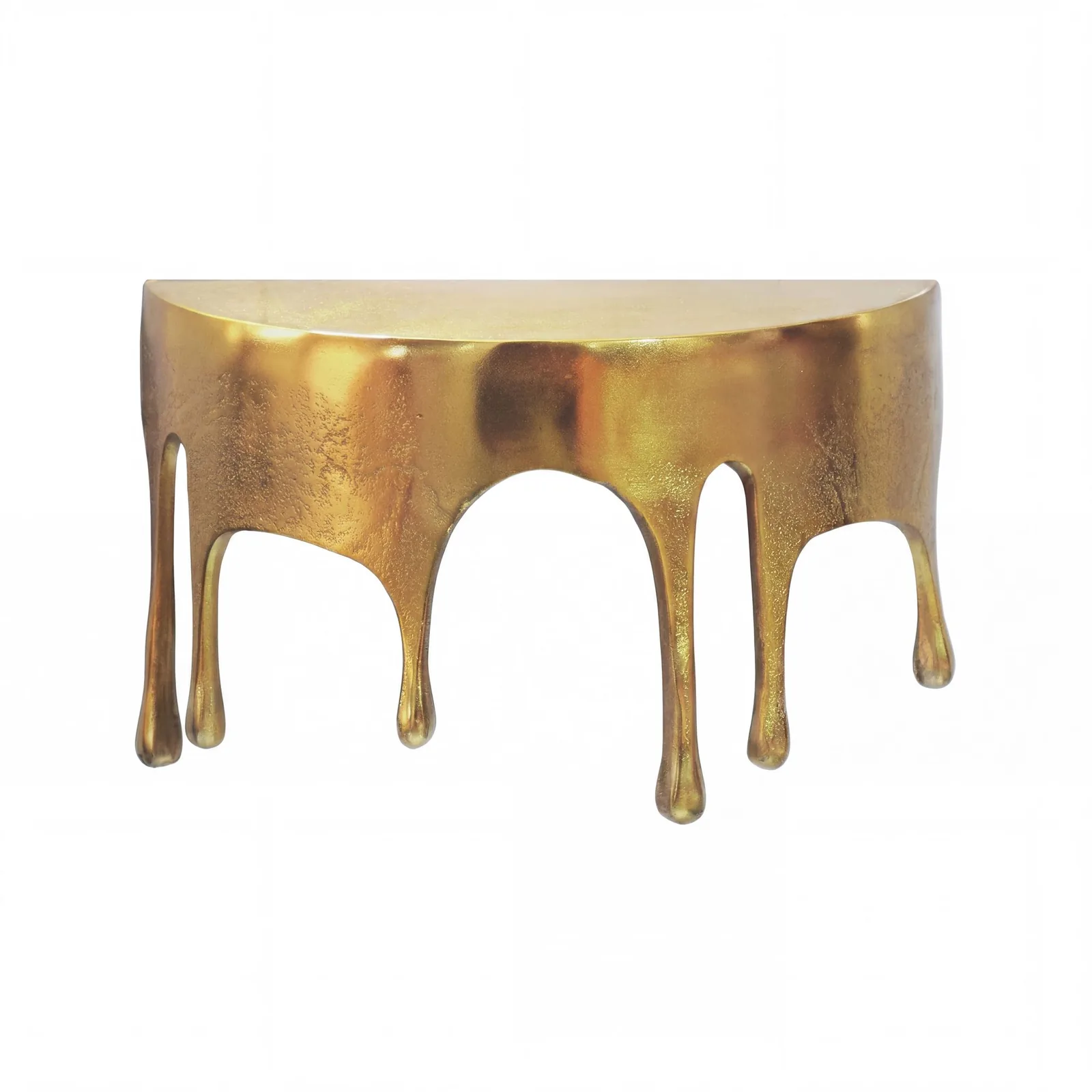 FineBuy Wandregal Aluminium Gold Tropfen Optik - Ausgefallenes Hängeregal Metall - Design Drops Schweberegal Alu - Modernes Wandboard Dekoregal Handmade