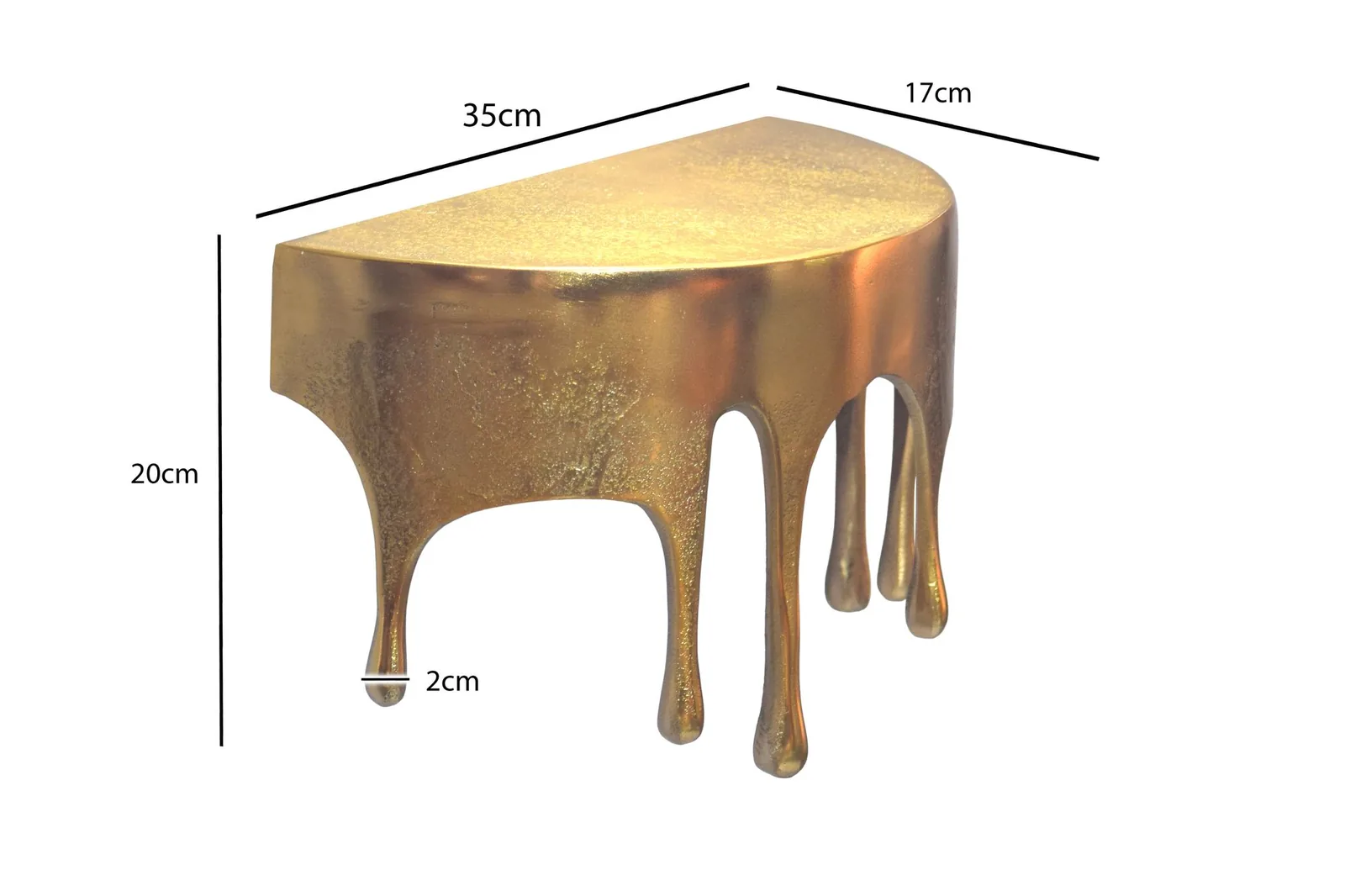 FineBuy Wandregal Aluminium Gold Tropfen Optik - Ausgefallenes Hängeregal Metall - Design Drops Schweberegal Alu - Modernes Wandboard Dekoregal Handmade