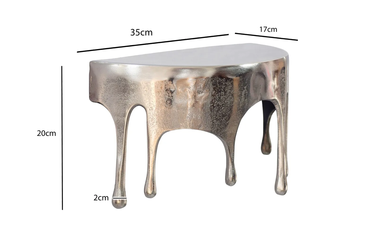 FineBuy Wandregal Aluminium Silber Tropfen Optik - Ausgefallenes Hängeregal Metall - Design Drops Schweberegal Alu - Modernes Wandboard Dekoregal Handmade