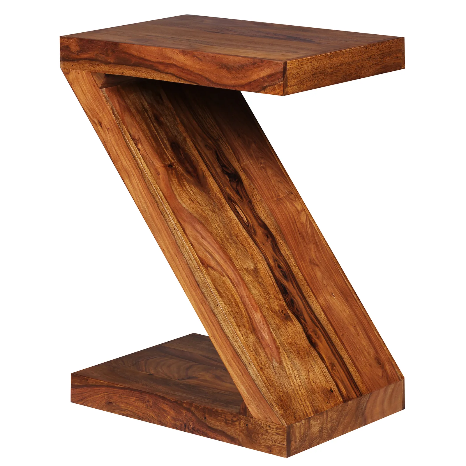 FineBuy Beistelltisch Massivholz Z Cube 59cm hoch Wohnzimmertisch Landhaus-Stil Braun Couchtisch Farbe wählbar