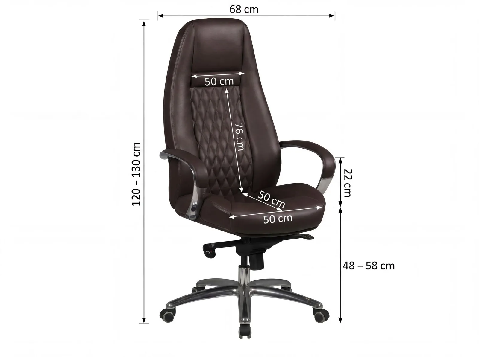 FineBuy AUSTIN Bürostuhl Echtleder Schreibtischstuhl ergonomisch Chefsessel edel Drehstuhl höhenverstellbar