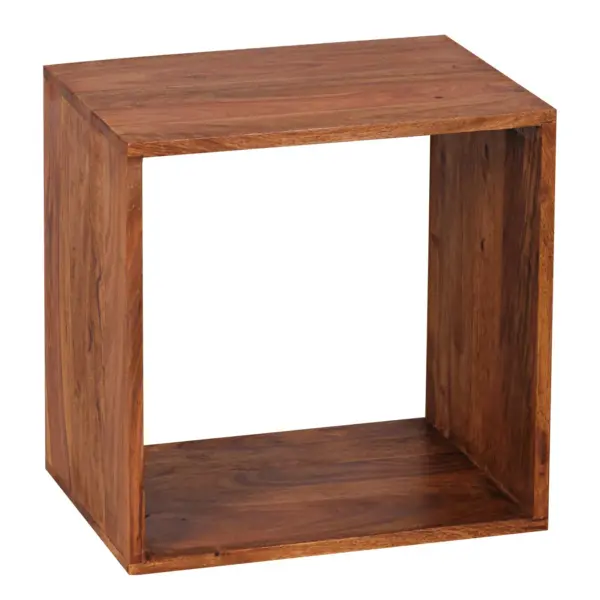 FineBuy Standregal Massivholz 43,5 cm Cube Regal Holzregal Naturprodukt Beistelltisch Landhausstil