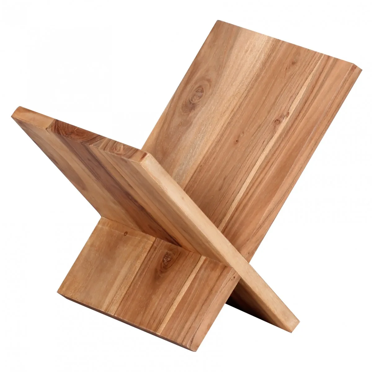 FineBuy Zeitungsständer Massivholz X-Form 31 cm Zeitschriftenständer Design Prospekthalter Landhaus Buchständer