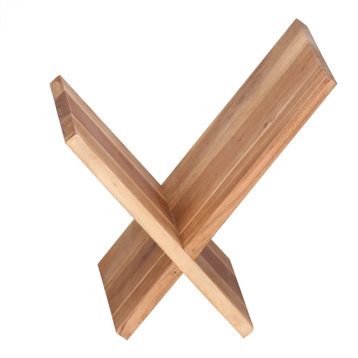 FineBuy Zeitungsständer Massivholz X-Form 31 cm Zeitschriftenständer Design Prospekthalter Landhaus Buchständer