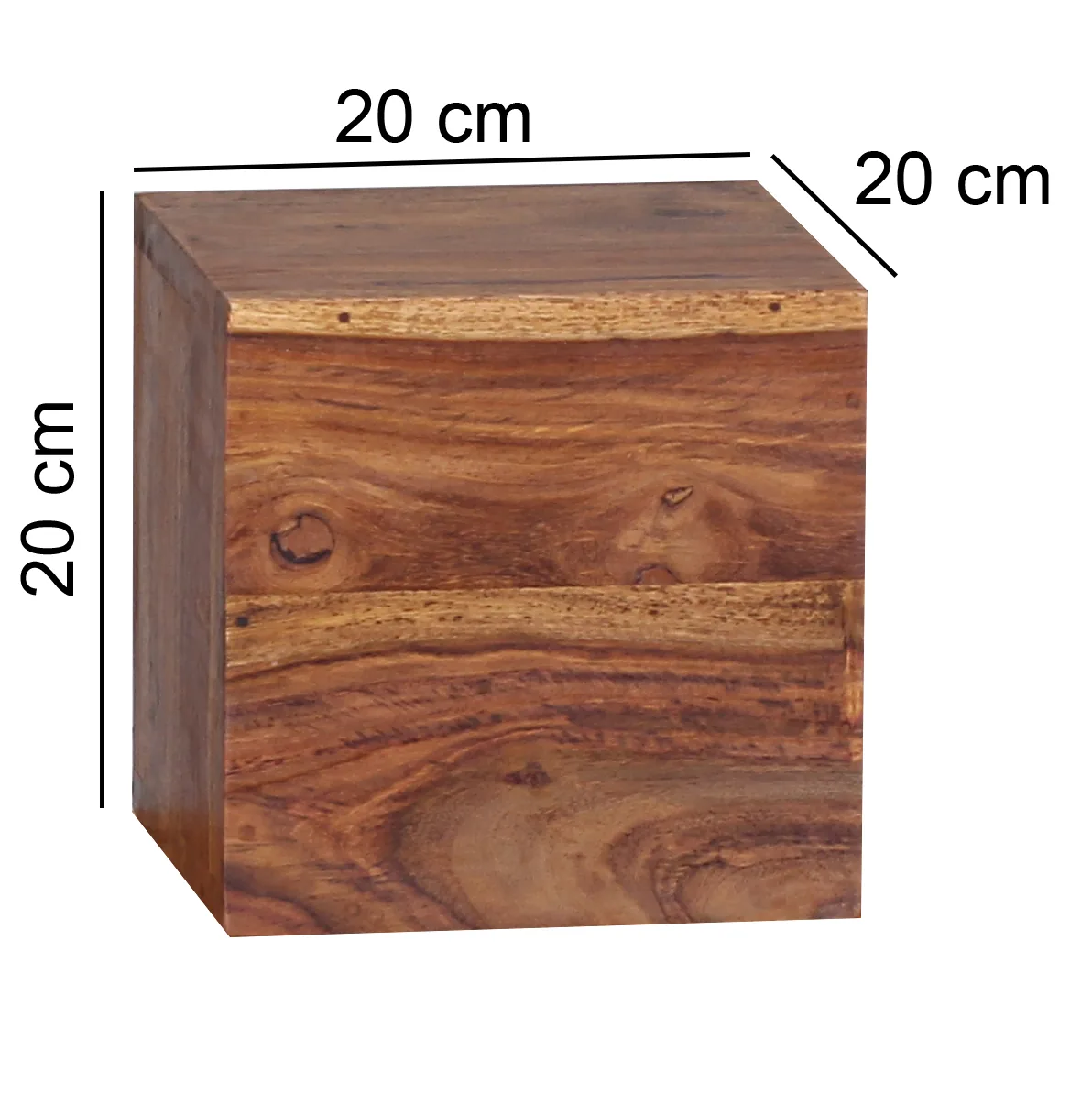 FineBuy 4er Set Wandregale Massivholz Holzregal Landhaus Hängeregal 25 cm und 20 cm Echtholz Wandboard