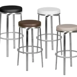 FineBuy Barhocker 42x76x42 cm Edelstahl Barstuhl 360° Drehbar, Thekenhocker Barsitz Gepolstert, Design Tresenstuhl Modern, Bistrohocker Hoch, Hoher Hocker für Bar