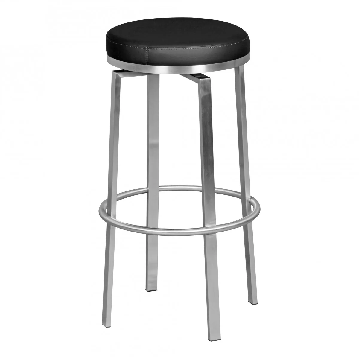 FineBuy Barhocker 42x76x42 cm Edelstahl Barstuhl 360° Drehbar, Thekenhocker Barsitz Gepolstert, Design Tresenstuhl Modern, Bistrohocker Hoch, Hoher Hocker für Bar
