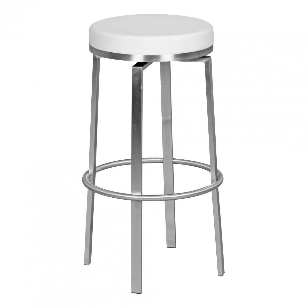 FineBuy Barhocker 42x76x42 cm Edelstahl Barstuhl 360° Drehbar, Thekenhocker Barsitz Gepolstert, Design Tresenstuhl Modern, Bistrohocker Hoch, Hoher Hocker für Bar