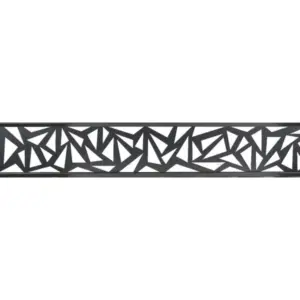 Designelement Trigon (Aluminium), anthrazit pulverbeschichtet incl. Adapter, Abmessung 20 mm (Stärke Adapter) x 200 mm (Höhe incl. Adapter) x 1805 (Länge Einzelelement)