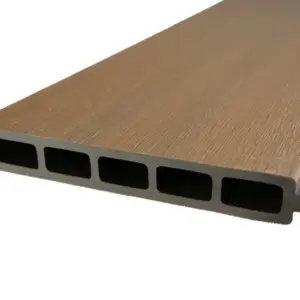 Einzelelement WPC Coex. Zaun / Sichtschutz / Steckzaun, 20 x 140 x 1790 mm, beidseitig stark gebürstet, Modulares Zaunsystem in teak (Serie WoodoWyk)
