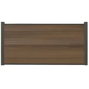 WPC Coex. Zaun Komplettset, teak, 20mm (S) x 1790 mm (B) x 900 mm (H), Modulares Zaunsystem / Sichtschutz / Steckzaun inkl. Start- und Abschlussprofil (Serie WoodoWyk, ohne Pfosten)