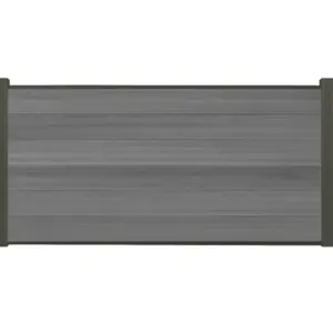 WPC Coex. Zaun Komplettset, grey, 20mm (S) x 1790 mm (B) x 900 mm (H), Modulares Zaunsystem / Sichtschutz / Steckzaun inkl. Start- und Abschlussprofil (Serie WoodoWyk, ohne Pfosten)