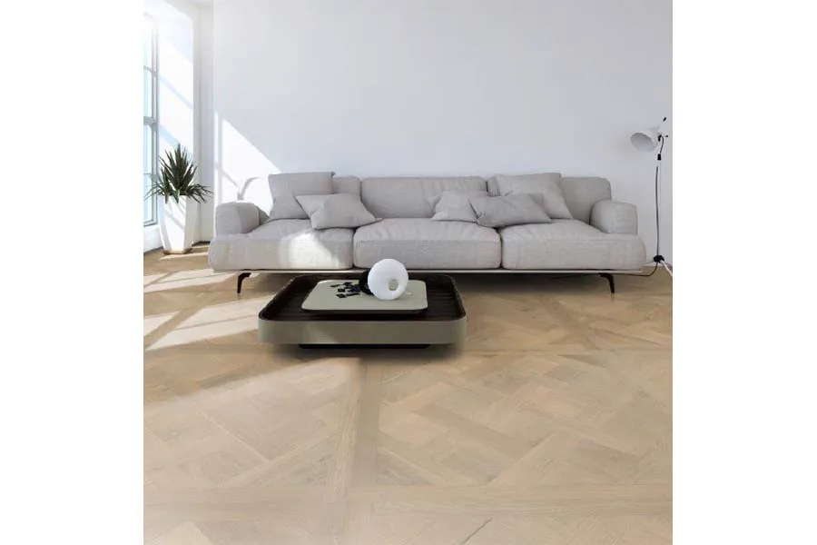 Premium Tafelparkett europäische Eiche, unbehandelt, gebürstet, 19 x 980 x 980 mm (0,96 m² / Paket)